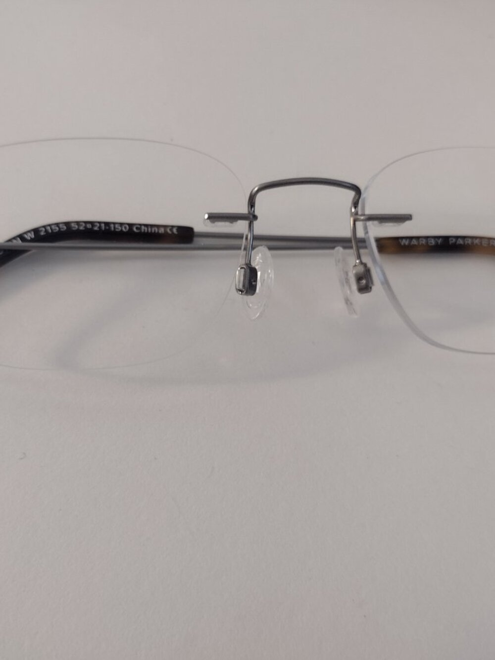 Warby Parker Olin Wide Rimless Eyeglasses Antique Silver 52-21-150 - Picture 2 of 4